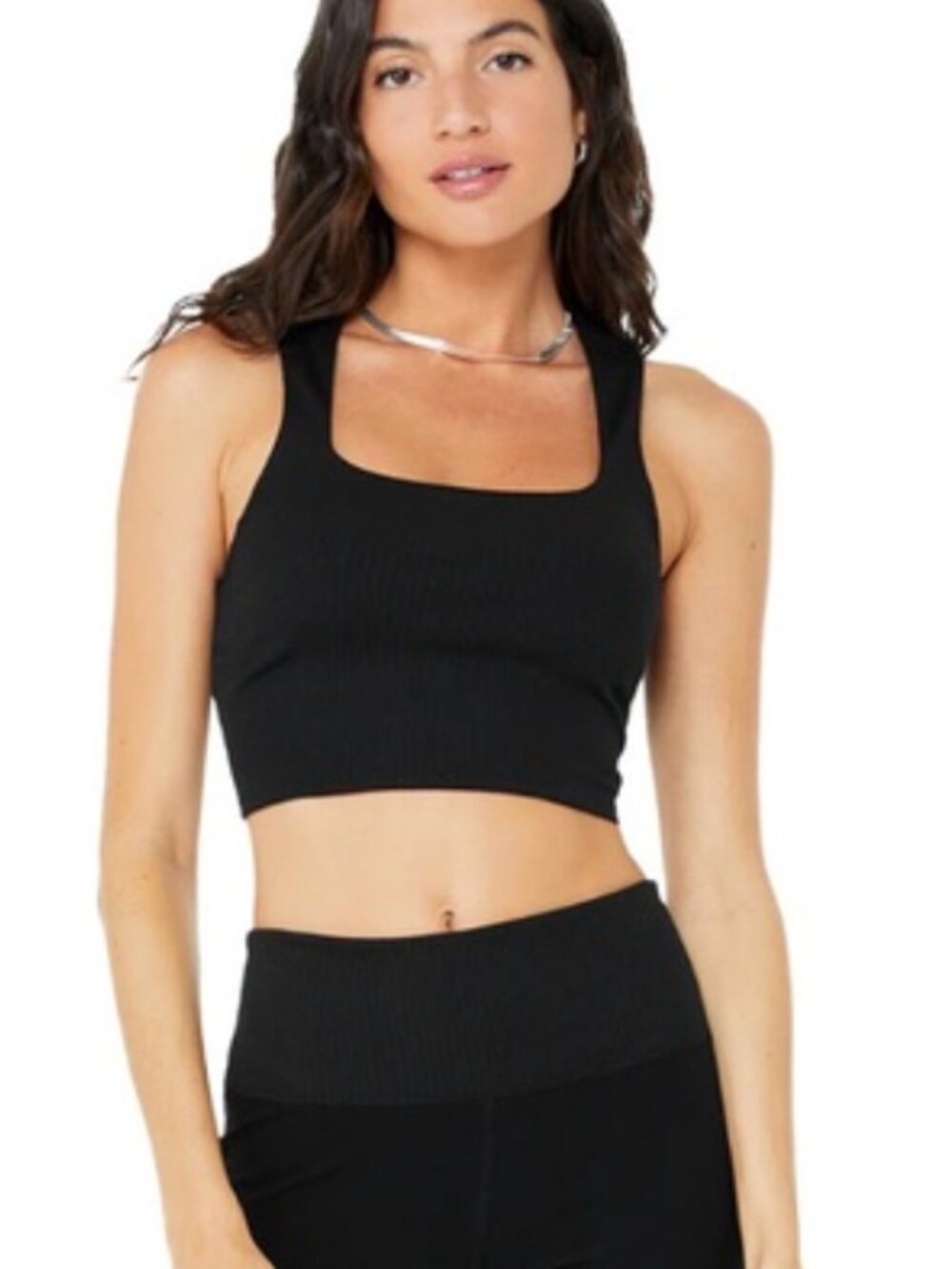 Alo Yoga Alosoft Ribbed Chic Tank NAVY BLUE